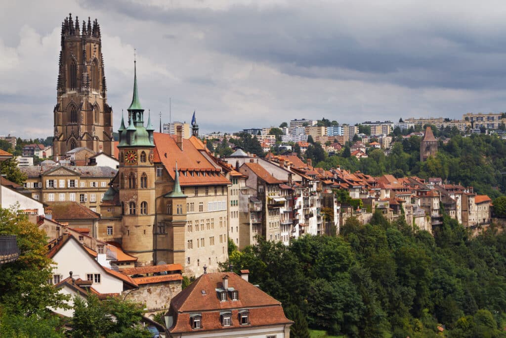 Aufnahme von dem Ort Fribourg in der Schweiz