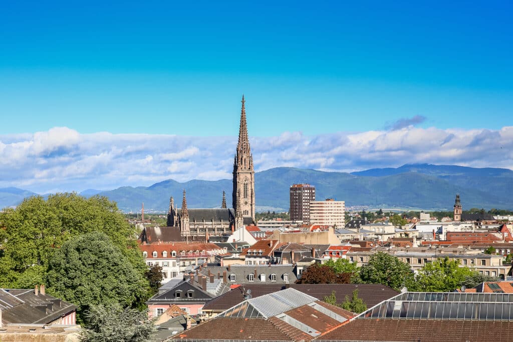 Aufnahme von dem Ort Mulhouse in Frankreich